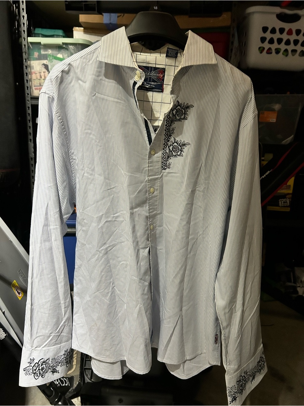 English Laundry Christopher Wicks 3XL Embroidered Button Down Shirt Y2K